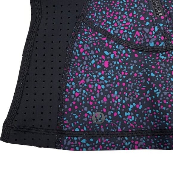 LULULEMON RARE Swell Seeker Paddle Top Terrazzo Black Multi / Black Size 2 - Picture 6 of 8